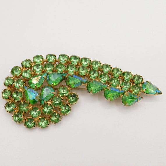 Large Unusual Rhinestone Brooch, Big Rhinestone Br