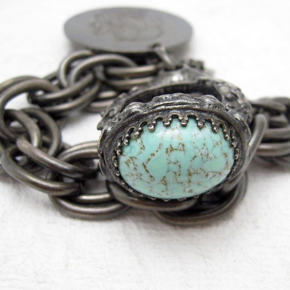 Vintage Fob Bracelet Monet Jewelers Ring Charm Bo… - image 5