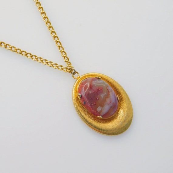 Vintage Agate Pendant, Vintage Necklace, Unique V… - image 2