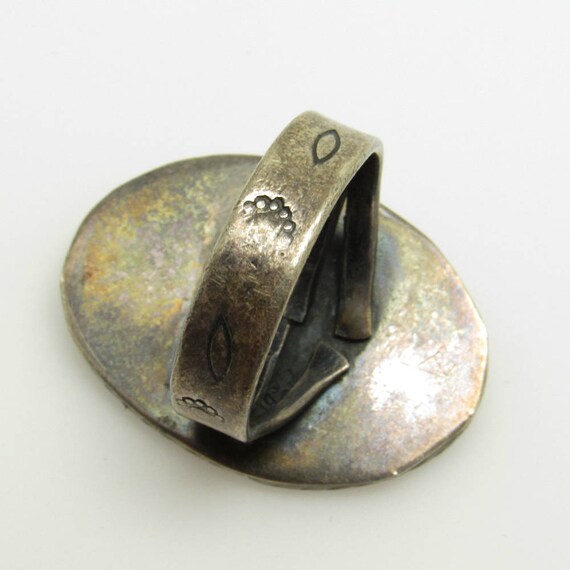 Big Sterling Turquoise Ring: Native American Boho… - image 2