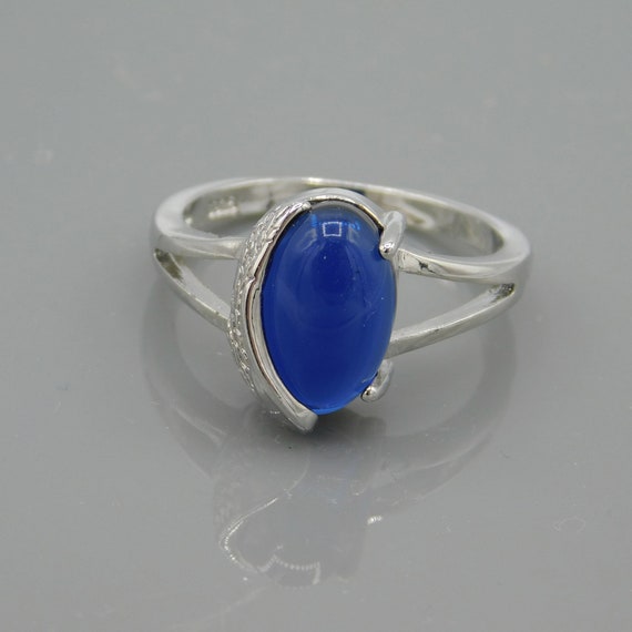 Vintage Sterling Ring, Unique Sterling Ring, Blue… - image 6