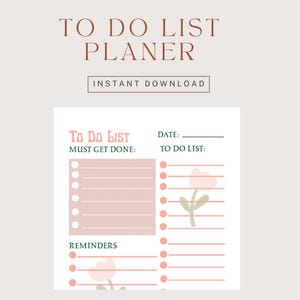 Druckbare Planer, tägliche To-Do Liste, digitaler Download, Agenda-Planer