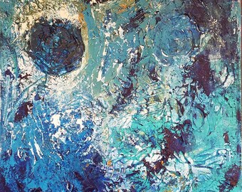 Blue Moon Shadows mixed media by Theresa Wells Stifel