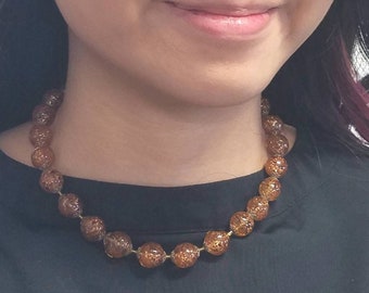 Glittery Glass Vintage Necklace