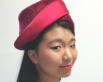 Mr Arnold Red Satin Trimmed hat