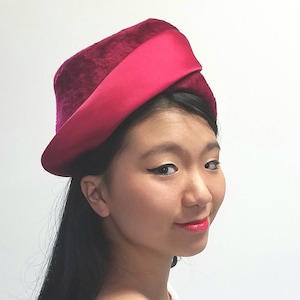 Mr Arnold Red Satin Trimmed hat