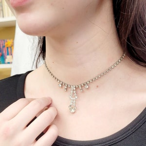 Hollywood Sparkle - midcentury rhinestone necklace 24222A