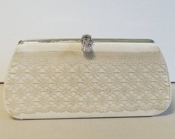 Lovely spiderweb lace upcycled evening clutch