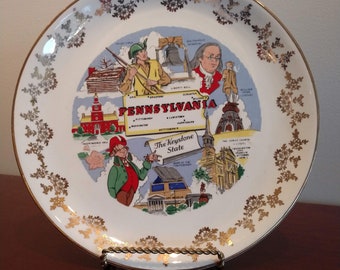 Beautiful Commemorative Historic State of Pennsylvania Plate (19D)