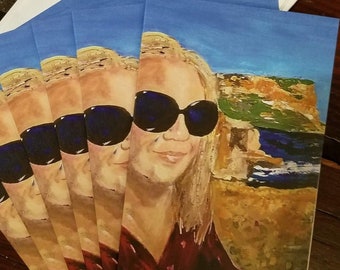 Happy Place - package of 6 blank greeting cards from the art of Theresa Wells Stifel