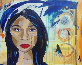 Fierce - a Mixed Media portrait by Theresa Wells Stifel