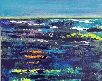 Dark Seas Clear Skies mixed media by Theresa Wells Stifel