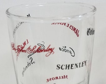 Retro Cool Schenley Bar Glasses - Set of 4