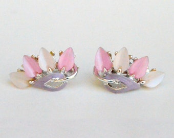 Pink Thermoset clip on Earrings