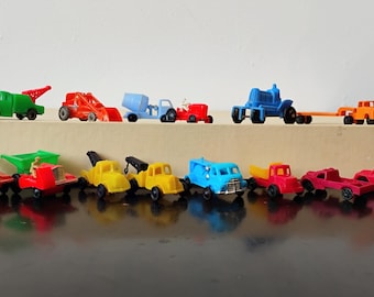 14 Piece Vintage Toy Construction and Work Vehicles