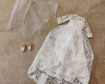 Dawn Doll 3 Piece Wedding Dress with veil and shoes B1.14