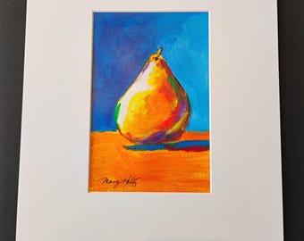 Marge Holtz Pear #208 Original Acrylic on Paper