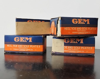 Vintage Dead Stock Gem Heel, Toe and Sole Plates 4 Boxes
