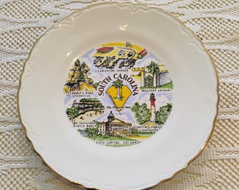 South Carolina The Palmetto State Souvenir Plate W1.129