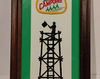 Camporee Patch Silhouette by David Jenkins DBJ3193 framed original art