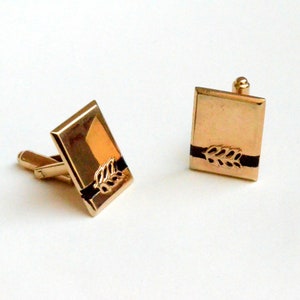 Hickok Golden and Black Cufflinks