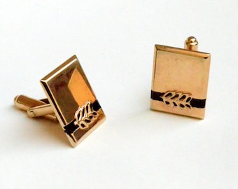 Hickok Golden and Black Cufflinks