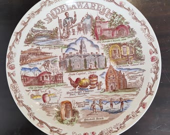 Delaware Vintage Souvenir Plate W1.187