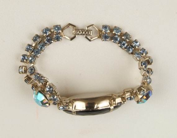 SALE WAS 28 Awesome Rhinestone Bracelet with Sapp… - image 4