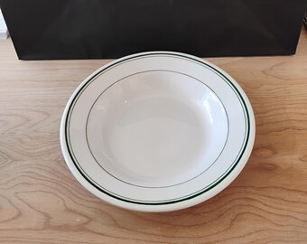 Homer Laughlin Best China Large Green Striped Vintage Bowl TWSLB-2
