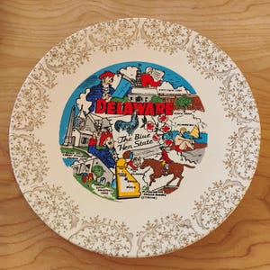 Delaware the Blue Hen State Souvenir Plate W1.81