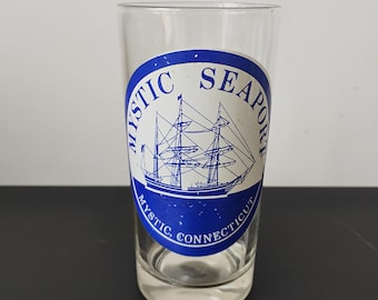 Mystic Seaport Connecticut Vintage Souvenir Bar Glass SG.19