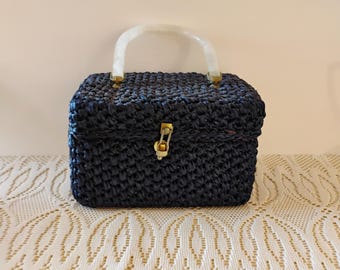 Ritter It's In The Bag Navy Woven Raffia Handbag