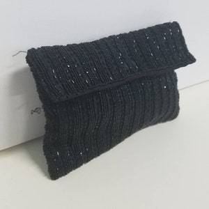 Sparkly black beaded clutch