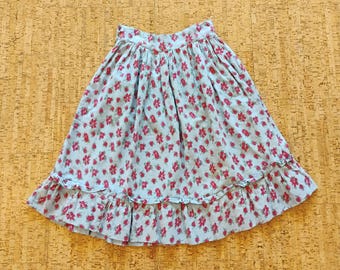 Vintage Fruit and Flower Ruffle Skirt