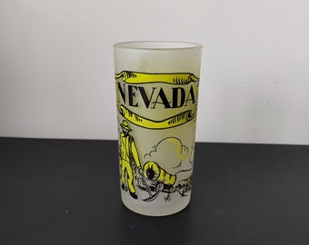 Nevada Vintage Frosted Hazel-Atlas Souvenir Glass SG.6