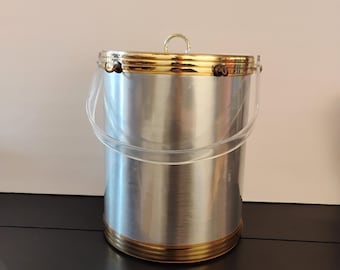 Silver and Gold Toned Vintage Ice Bucket TWSBW-40