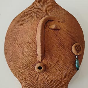 Signed Modernist Terra Cotta Head Vase