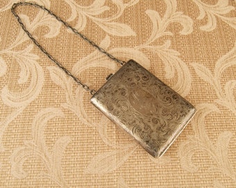 SALE WAS 190 Antique Sterling Silver Compact Dancing Purse