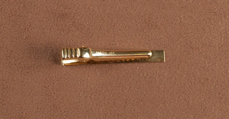 Vintage Anson 14K Gold Tie Bar with Diamond Accent dixon image 2