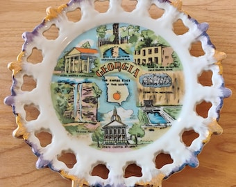 Georgia the Empire State of the South Souvenir Plate W1.86