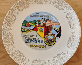 Centennial Nevada Souvenir Plate W1.80
