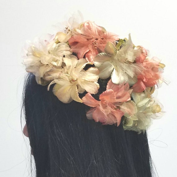 Peachy Floral Clamp Hat - image 4