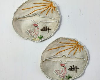 Handmade "Cocktail" Set of 2 Vintage Coasters B1.17