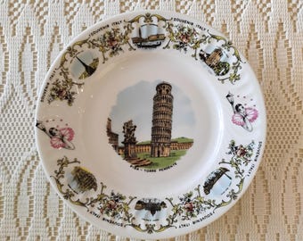 Pisa Torre Pendente Italy Vintage Souvenir Plate W1.119