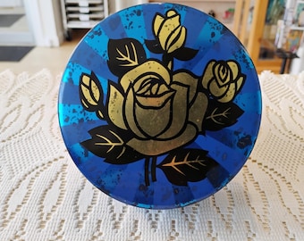 Vintage Rose Tin Trinket Box B1.21
