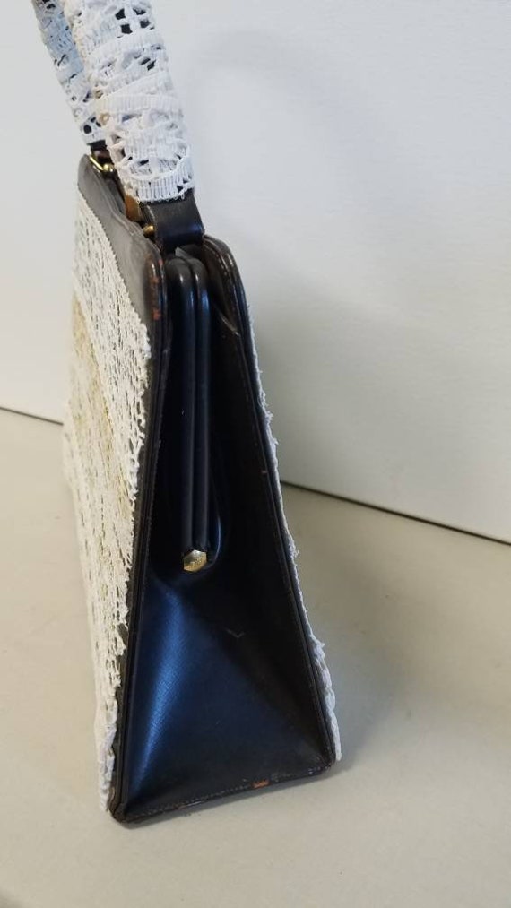 Upcycled lace handbag, midcentury bag by Dorian m… - image 4