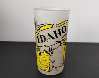 Idaho Vintage Frosted Hazel-Atlas Souvenir Glass SG.5