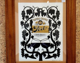 Royal Crown Port Silhouette by David Jenkins DBJ3016 framed original art