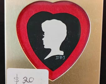 Miniature Portrait of a Lady Silhouette by David Jenkins DBJ2532 framed original art