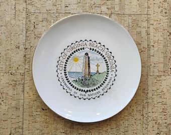 City of Virginia Beach Landmarks of Our Nation's Beginning Souvenir Plate W1.125